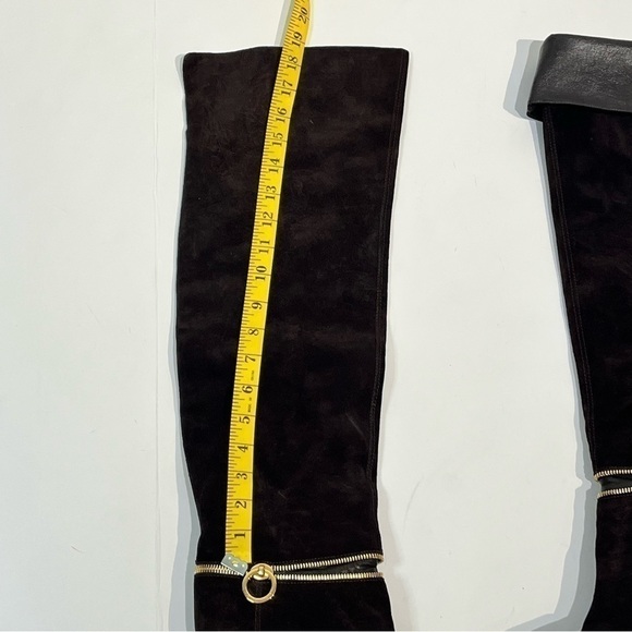 Sergio Rossi over the knee sued boots - Picture 5 of 6